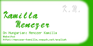 kamilla menczer business card